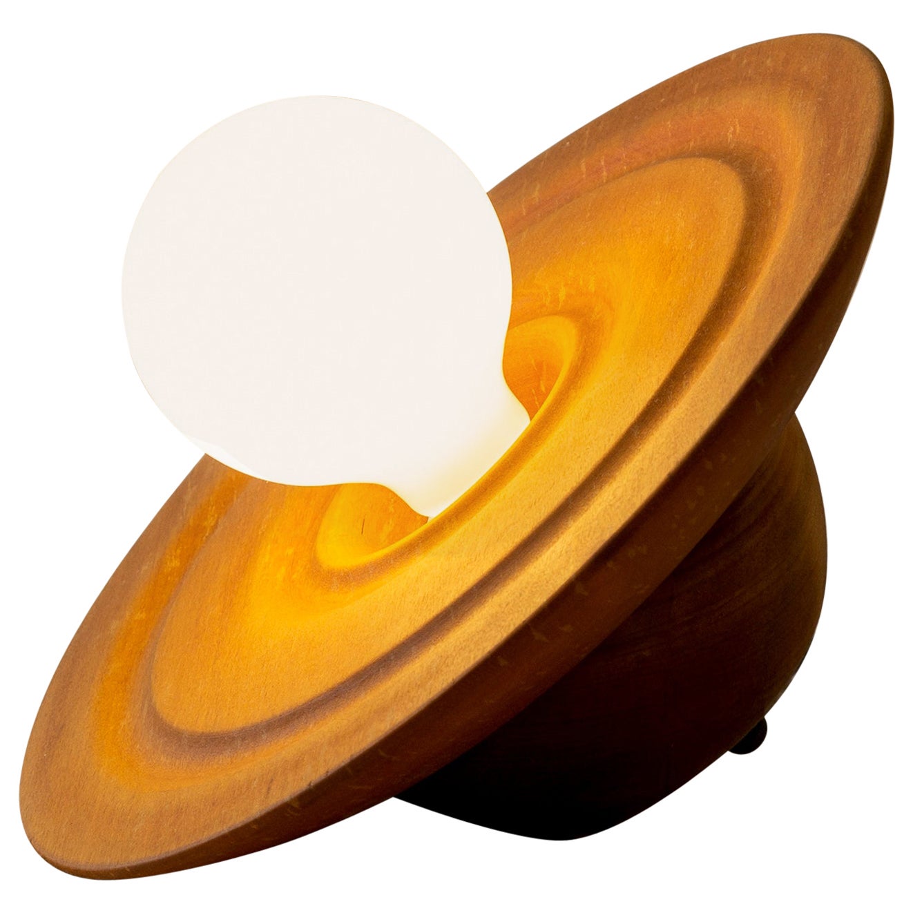 Wooden Table Lamp - 'Astro Rei' - Brazilian Design by André Bianco For Sale