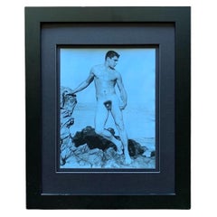 Vintage David Martin of San Fransisco Original Male Nude Tinted Photograph 