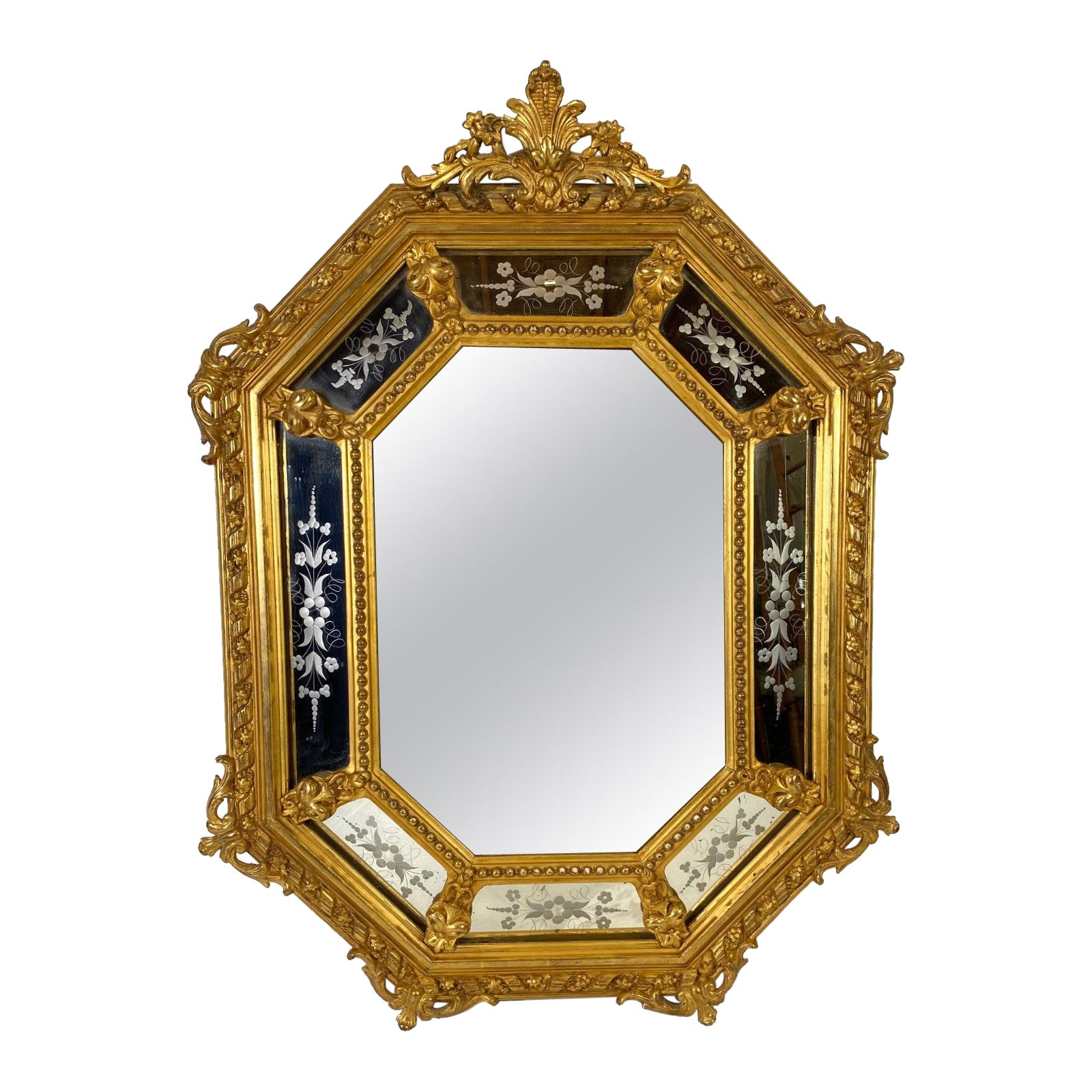Italian Gilded Mirror For Sale