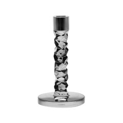 Orrefors Carat Graphite Candlestick Small