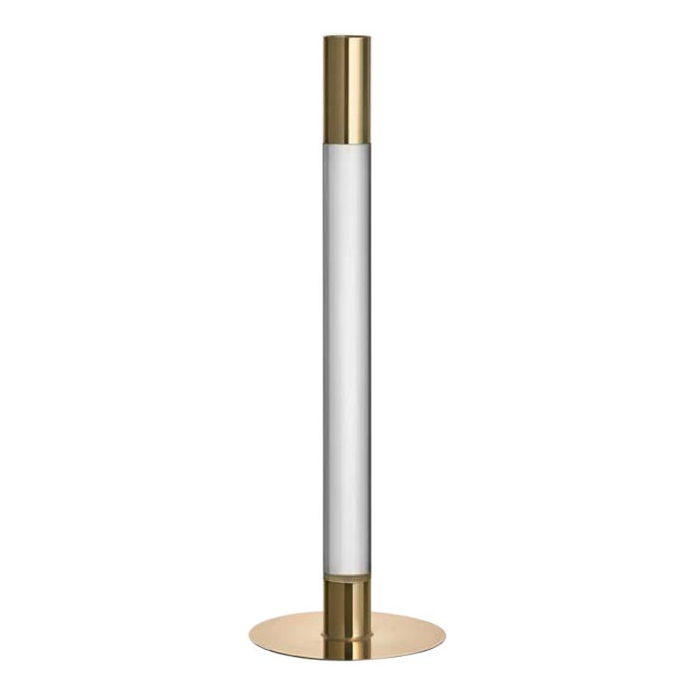 Orrefors Lumiere Candlestick Gold Large For Sale