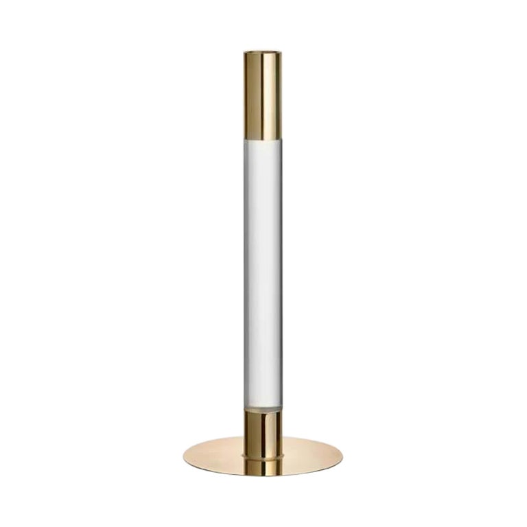 Orrefors Lumiere Candlestick Gold Medium For Sale