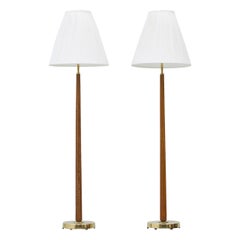 Vintage Brass Floor lamps 522 by Hans Bergström for Ateljé Lyktan, Sweden, 1940-50s