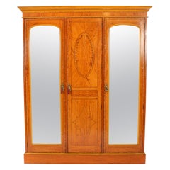 Used Satinwood Wardrobe by Maple & Co 19th C