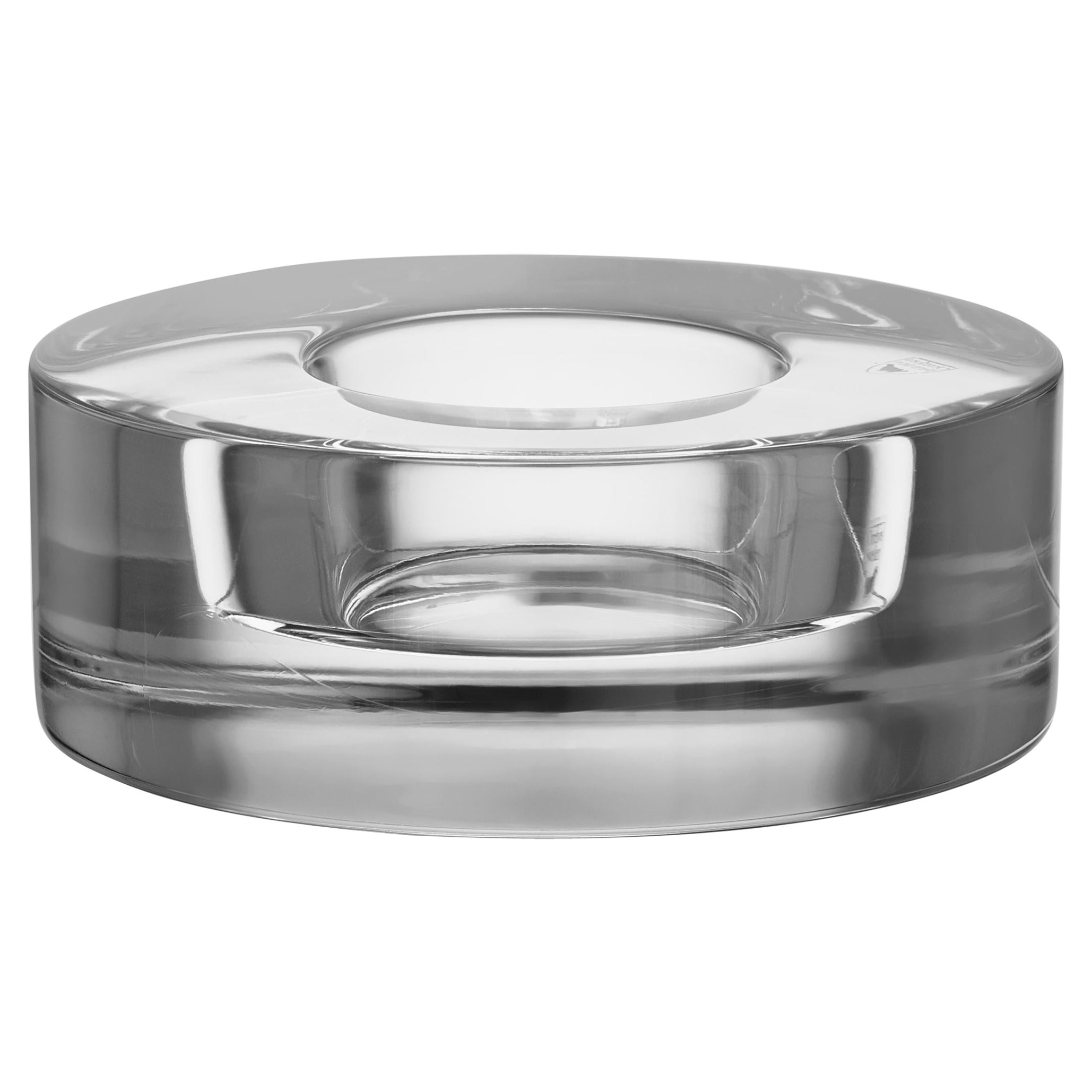 Petit Votive Puck transparent d'Orrefors en vente