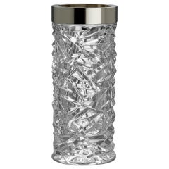 Orrefors Carat Vase Silver rim