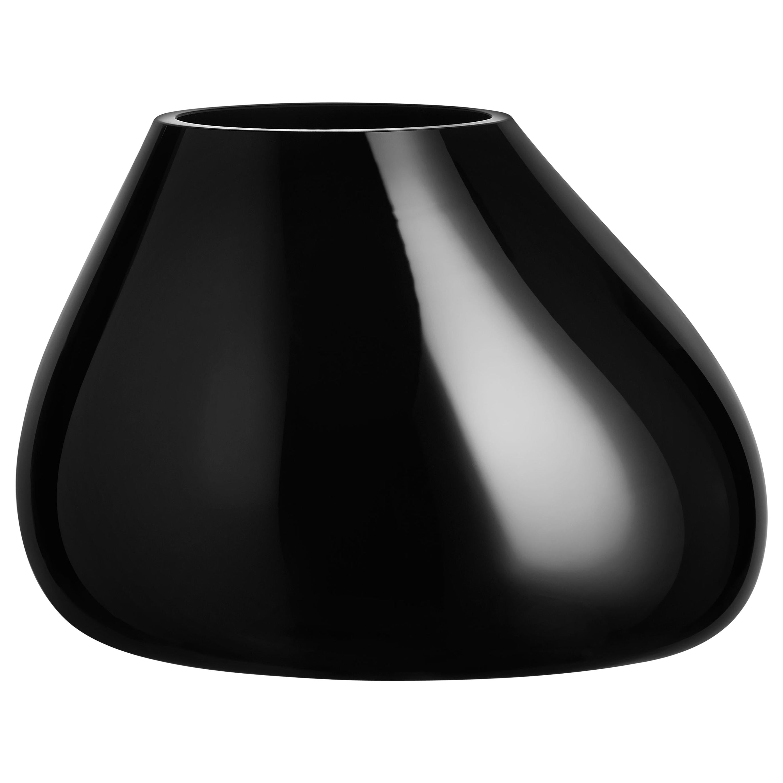 Orrefors Ebon Vase Black Medium For Sale
