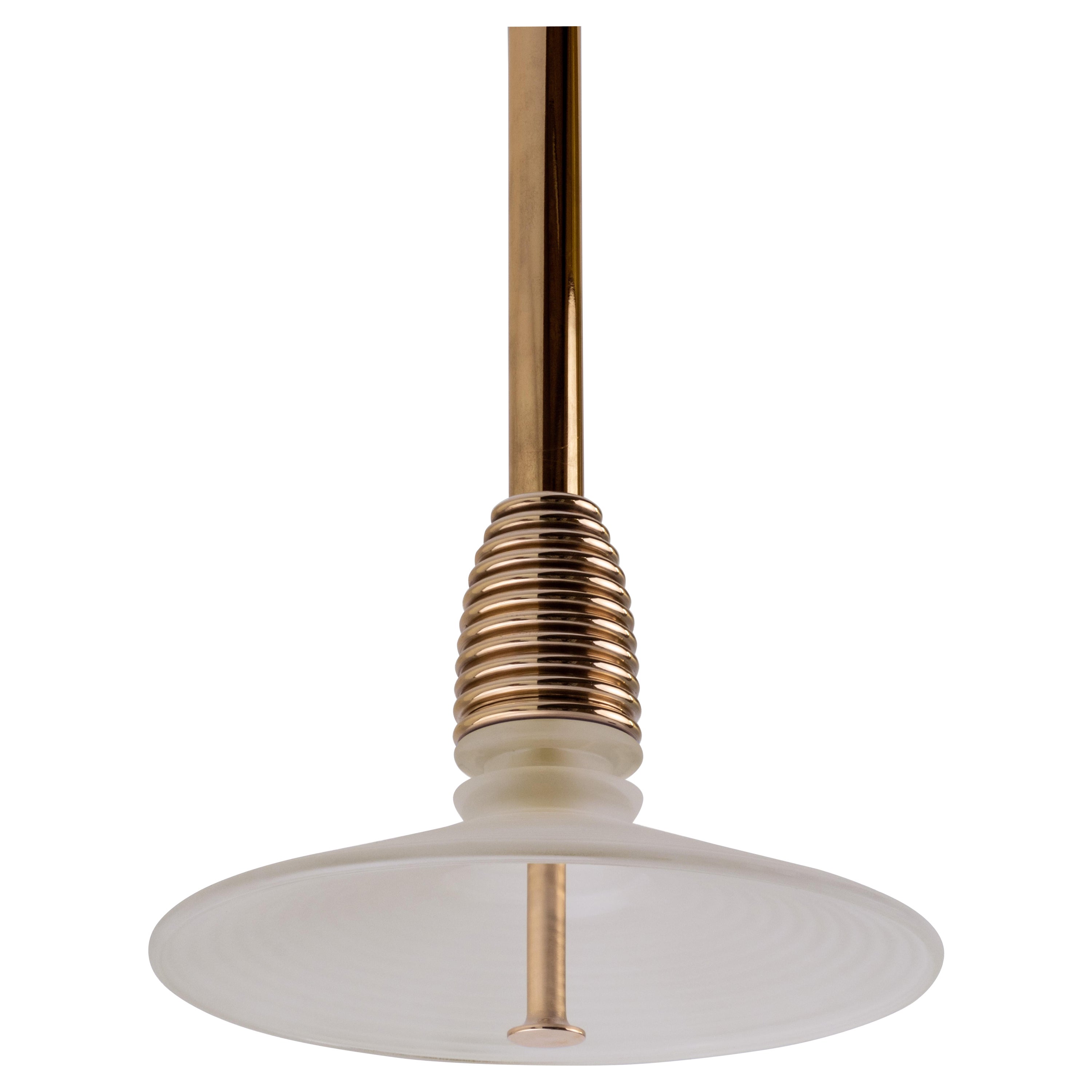 The Insulator 'B' Pendant in polished brass and frosted glass by NOVOCASTRIAN For Sale