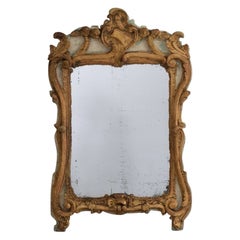 18th c. French Louis XV Period Giltwood Mirror with Original Mirror Plate