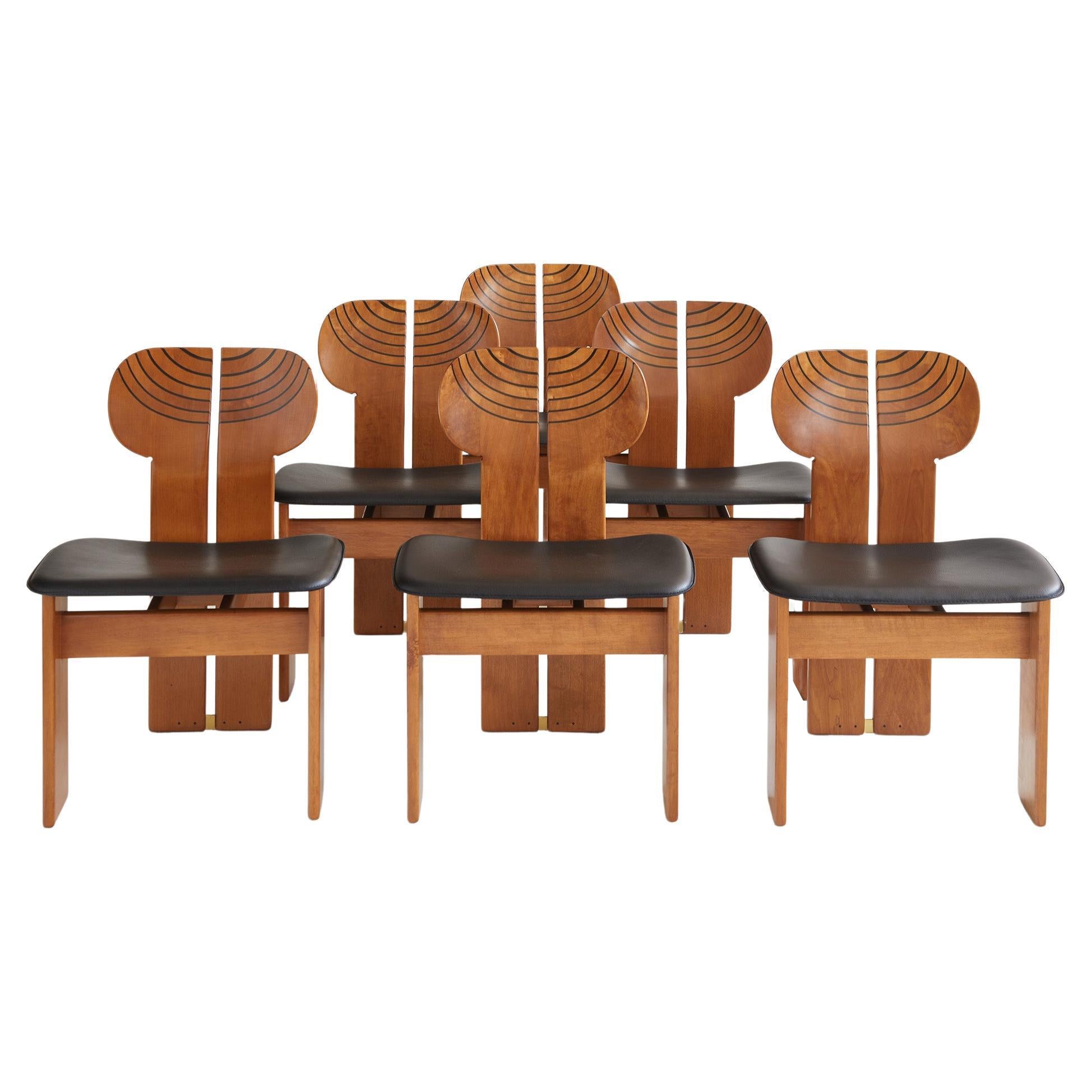 Set of six "Africa" chairs by Afra and Tobia Scarpa, Maxalto Italy 1975 For Sale