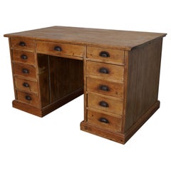 Used Country House German Light Pine Desk, Circa 1930s