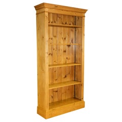 Used CLASSIC OPEN PINE BOOKCASE WiTH FOUR ADJUSTABLE SHELVES PLINTH BASE