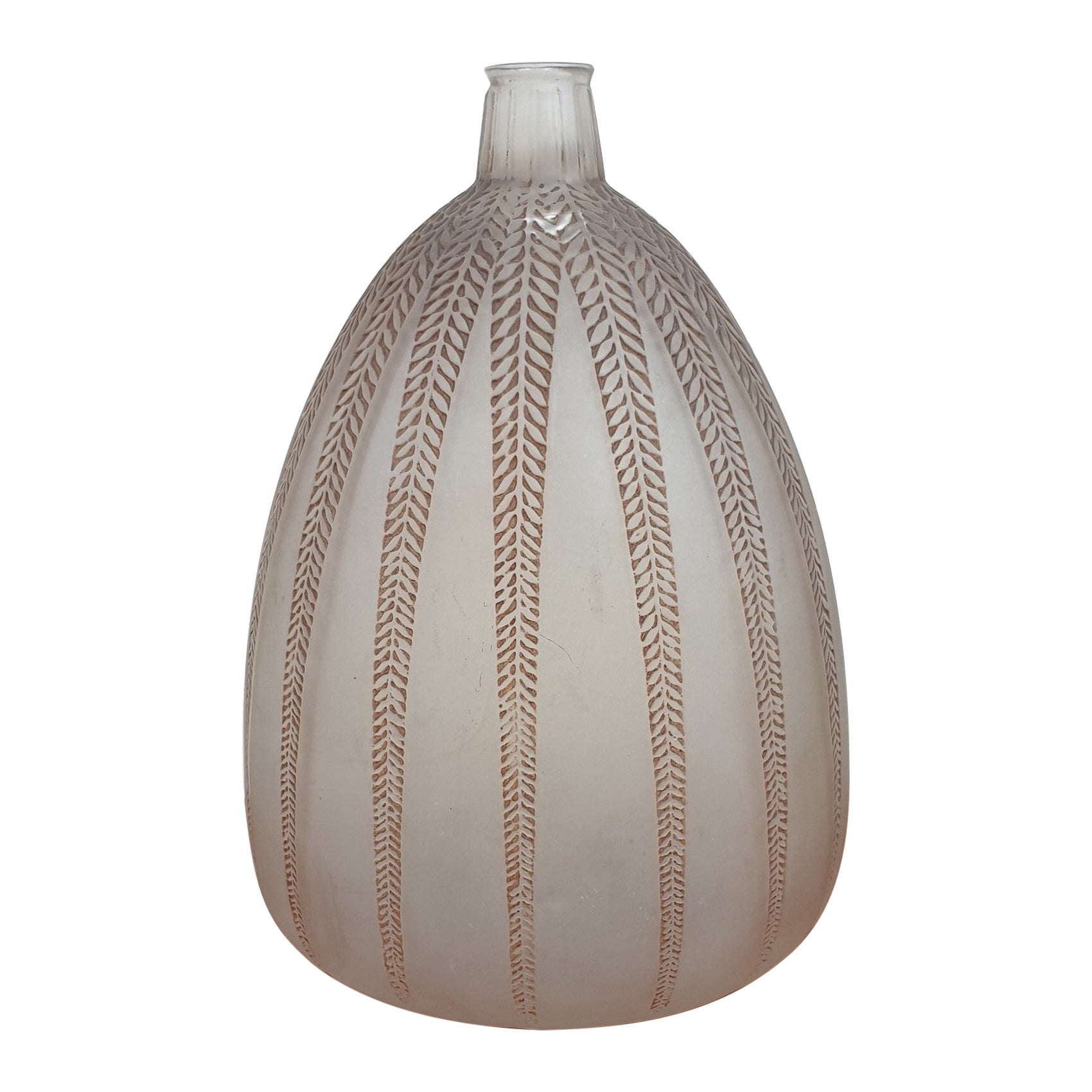 R Lalique, Mimosa Vase, Art Nouveau, 20th Century For Sale