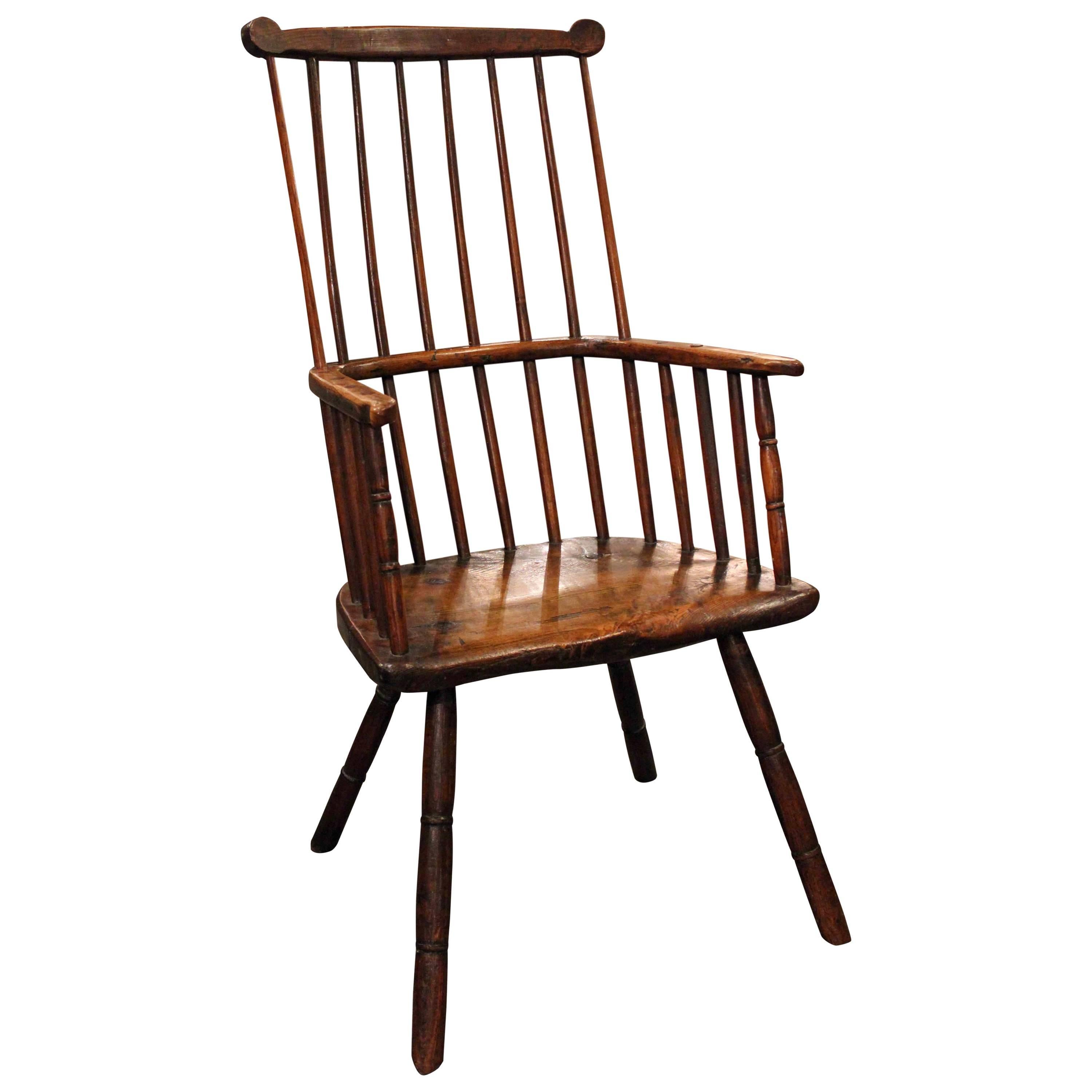 English Yorkshire Oak and Elm Primitive Chair For Sale