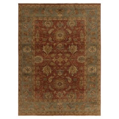 Rug & Kilim's Classic Tabriz Style Rug with Beige & Blue Florals on Rust Red
