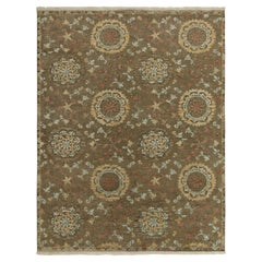 Rug & Kilim’s Classic Spanish Style Rug in Beige-Brown, Gold & Blue Medallions