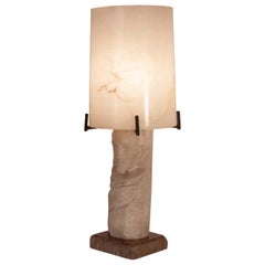 Mid - Century Modern Large Alabaster Table Lamp, Spain 1950's