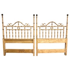 Pair of Faux Bamboo Twin Poster Headboards by Drexel