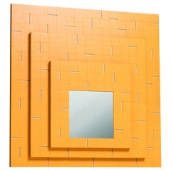Wall Mirror Leather Stephane Parmentier for Giobagnara Atari Albers Mirror