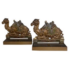 Antique Pair of Cast Iron Bookends w/Camels, by Judd Co. ca. 1920