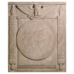 Antique Phila Civic Center Carved Limestone Asia Frieze Eagle Imperial