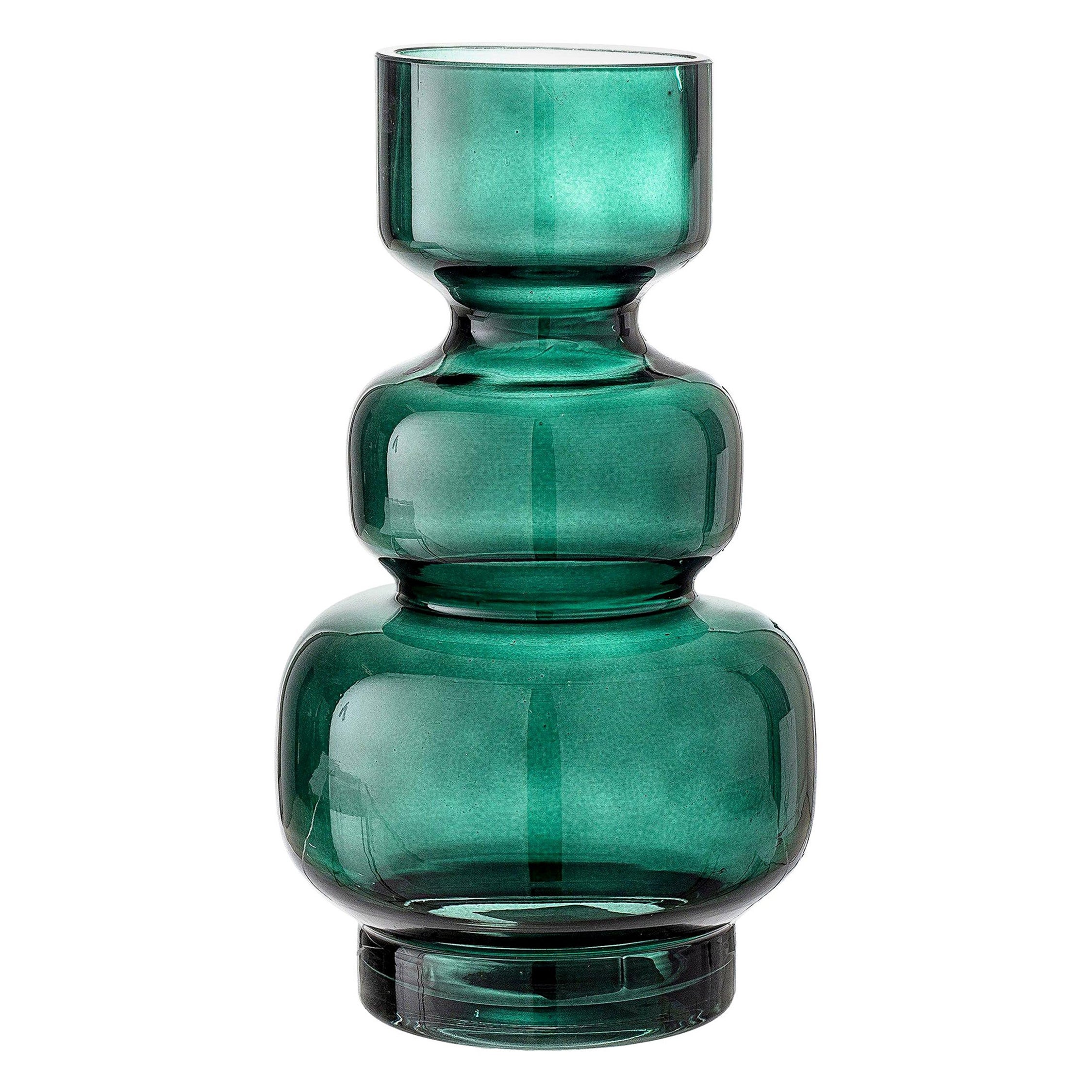 Brutalist Era Style Green Colored Glass Vase, 21st Century