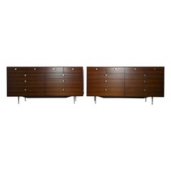 1950s George Nelson Thin Edge Walnut Dressers for Herman Miller