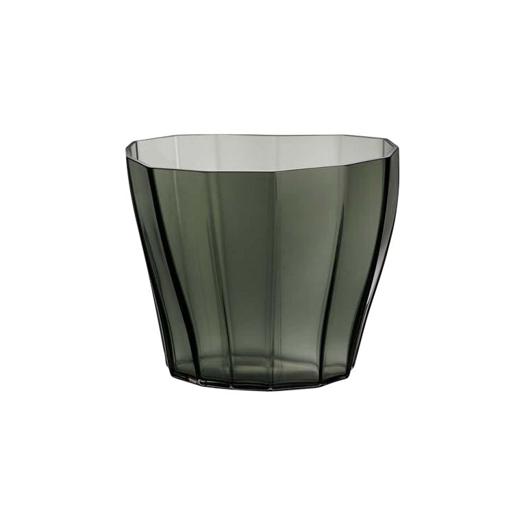 Orrefors Reed Vase Moss Green Low For Sale