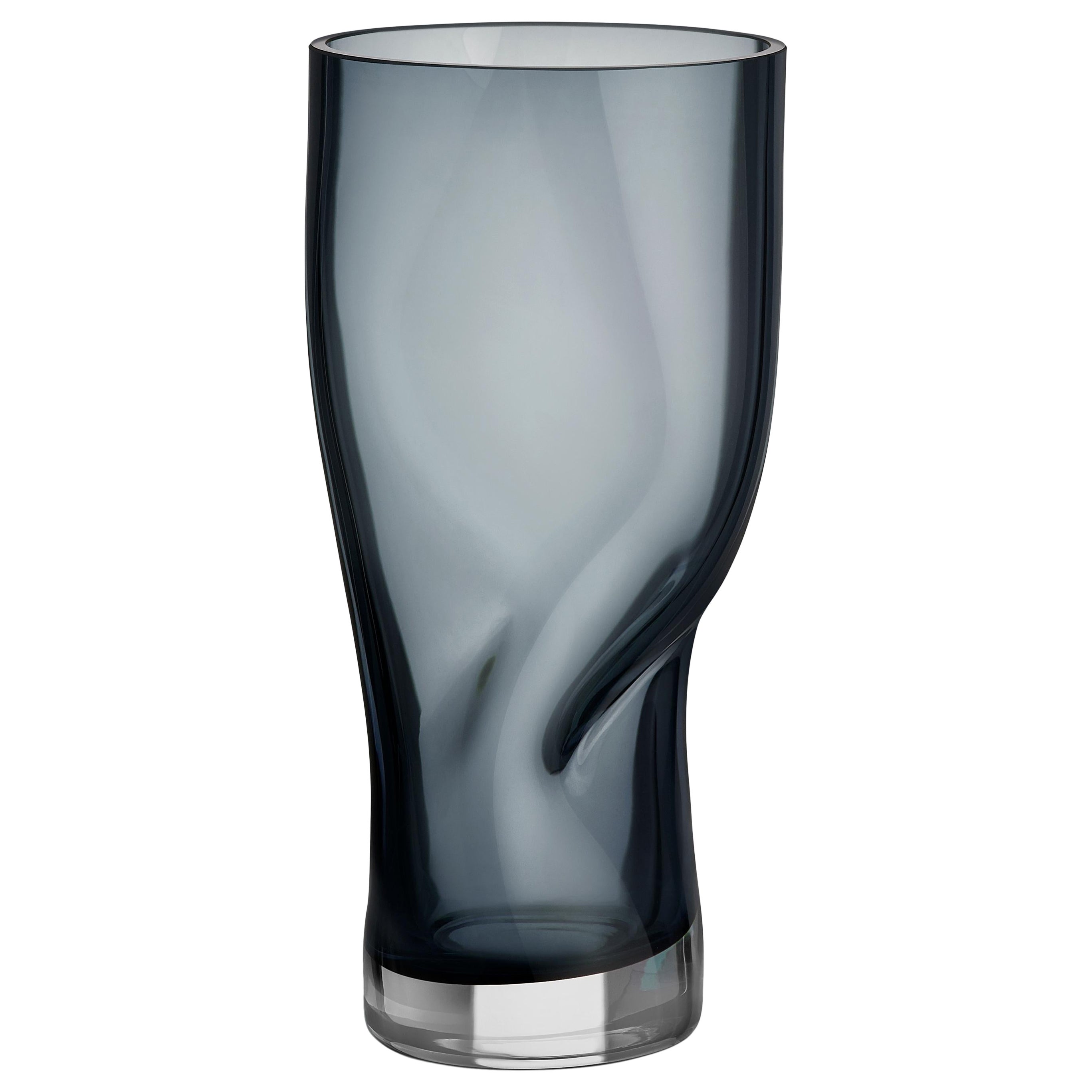 Orrefors Squeeze Vase Blue/Gray Small For Sale