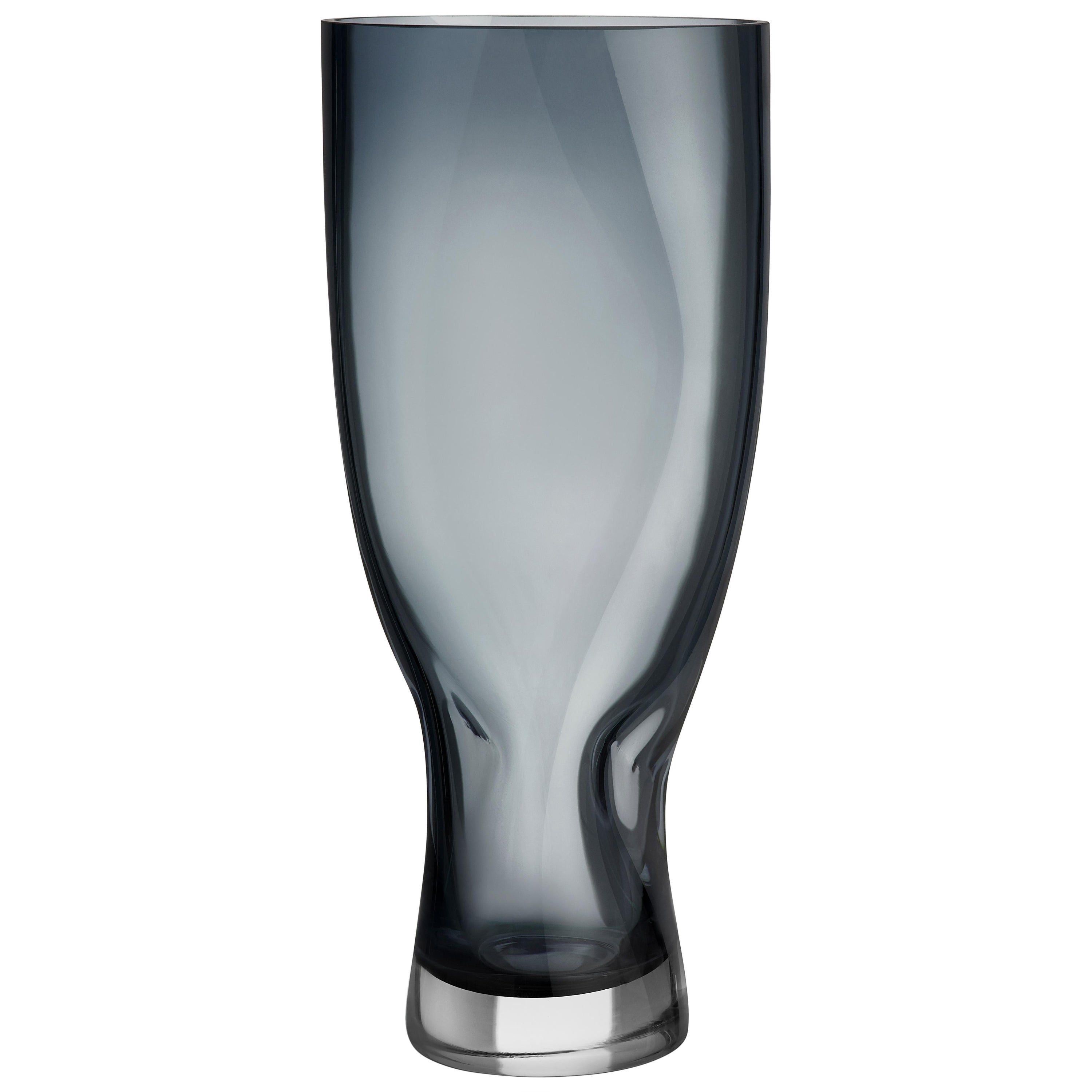 Orrefors Squeeze Vase Blue/Gray Tall For Sale