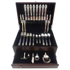 Royal Danish by International Sterling Silver Dinner Flatware for Eight, 61 Pcs