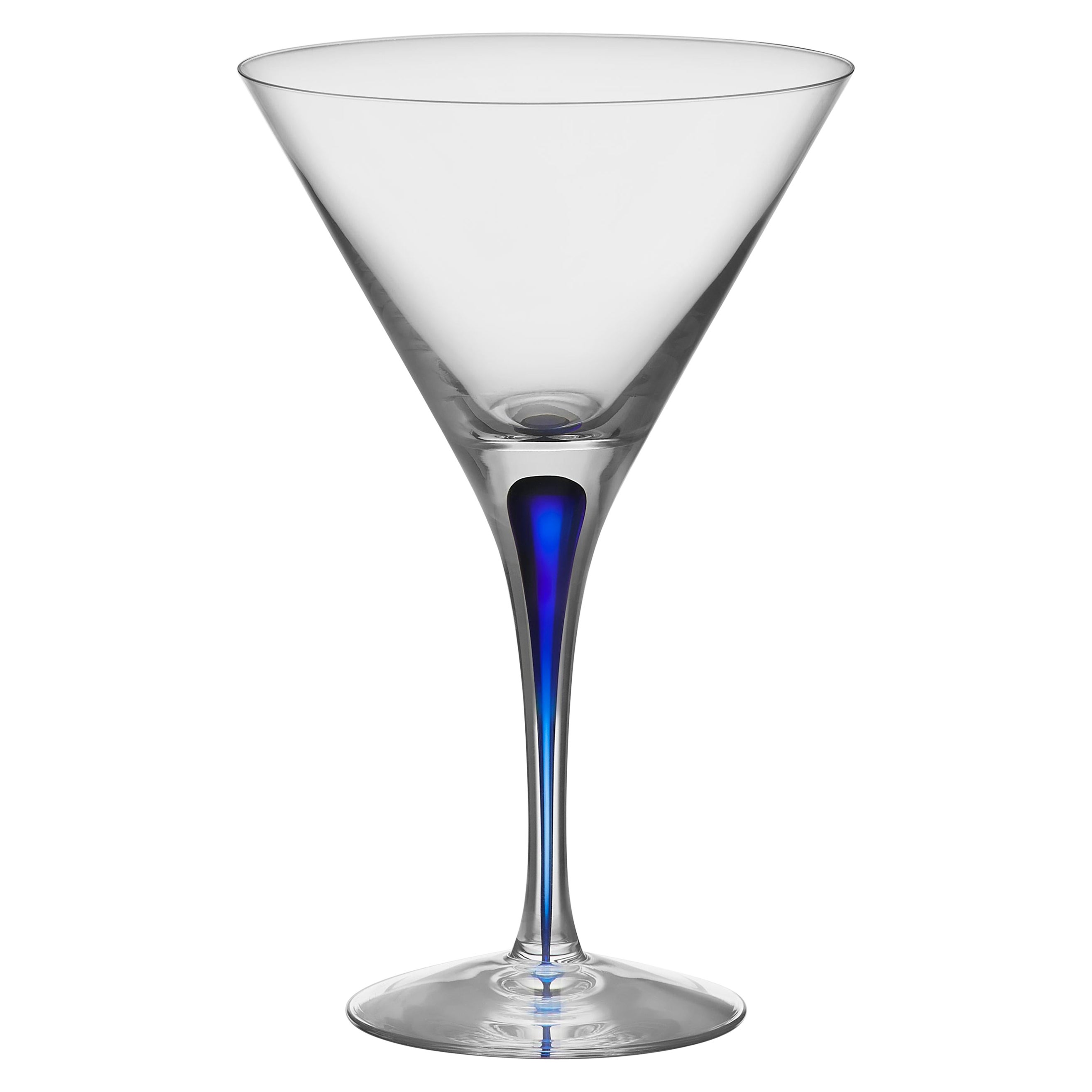 Orrefors Intermezzo Blue Martini 2-Pack For Sale