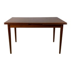 Danish mid century modern teak wood extendable table, 1960s