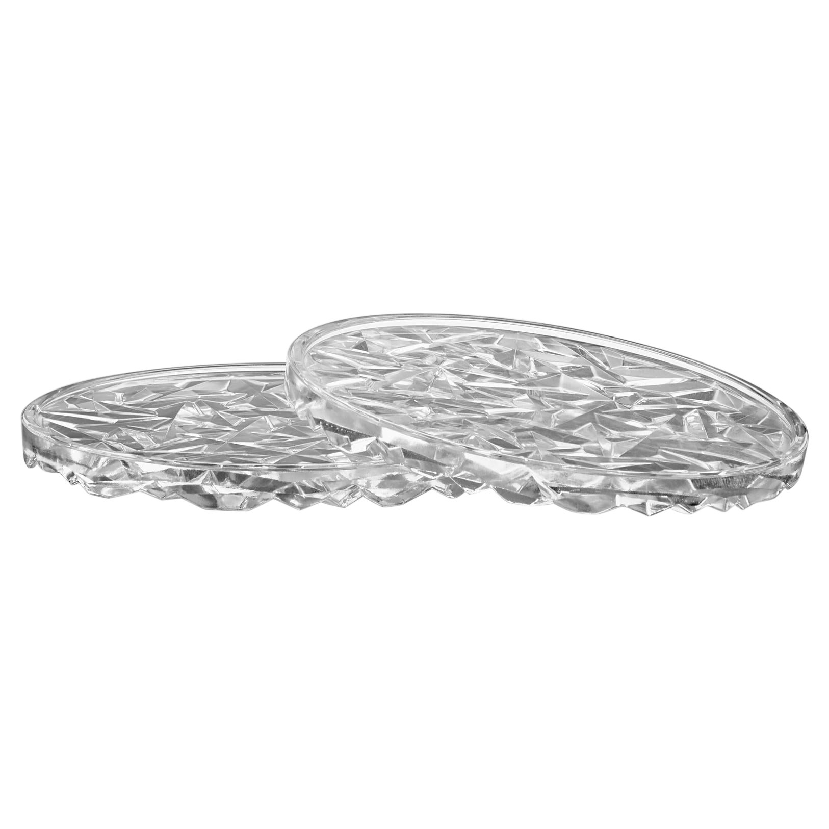 Orrefors Carat Coaster Small 2-Pack For Sale