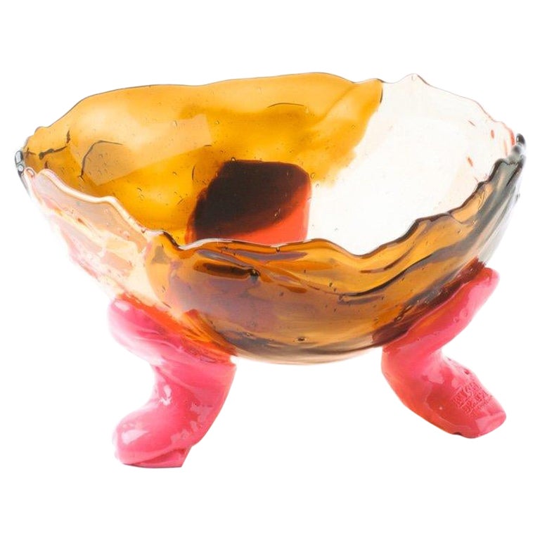 Fish Design - Big Collina Vase - Clear Ruby, Clear Brown And Matt Fuchsia For Sale