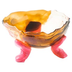 Fish Design - Big Collina Vase - Clear Ruby, Clear Brown And Matt Fuchsia