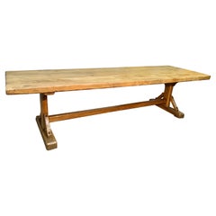 Late 19th Century French Oak Trestle Farm Table