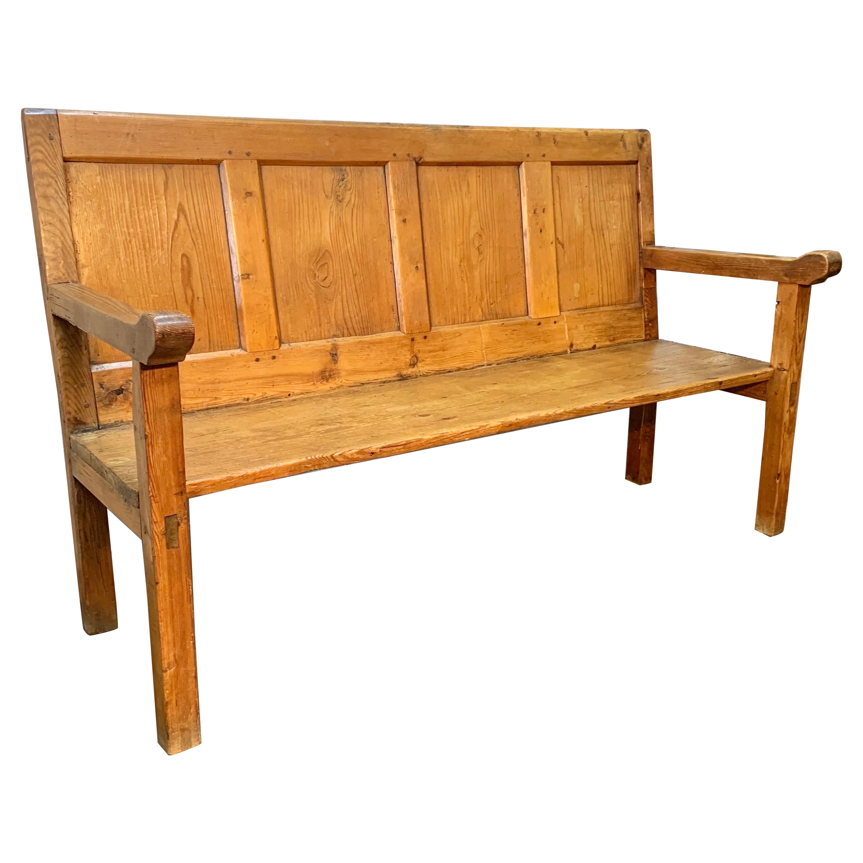 Late 19th Century French Pine Louis Philippe Bench