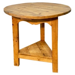 Vintage Late 1900s English Pine Cricket Table