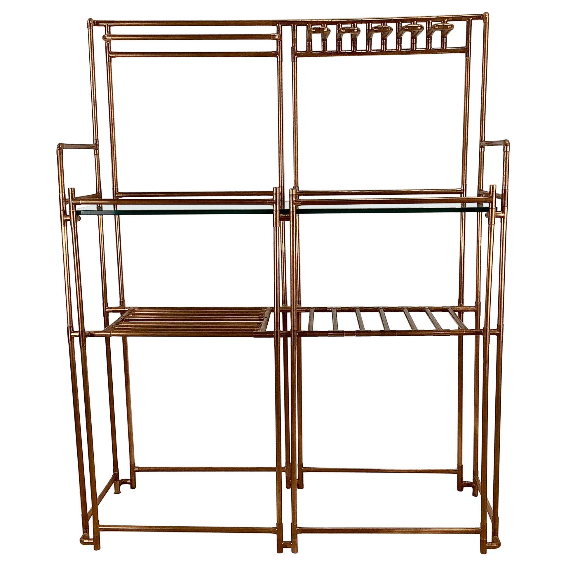 Striking Modern Copper Pipe Baker's Rack