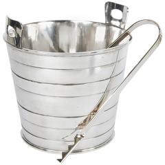 Silver Plate Ice Bucket and Tongs Mappin and Webb