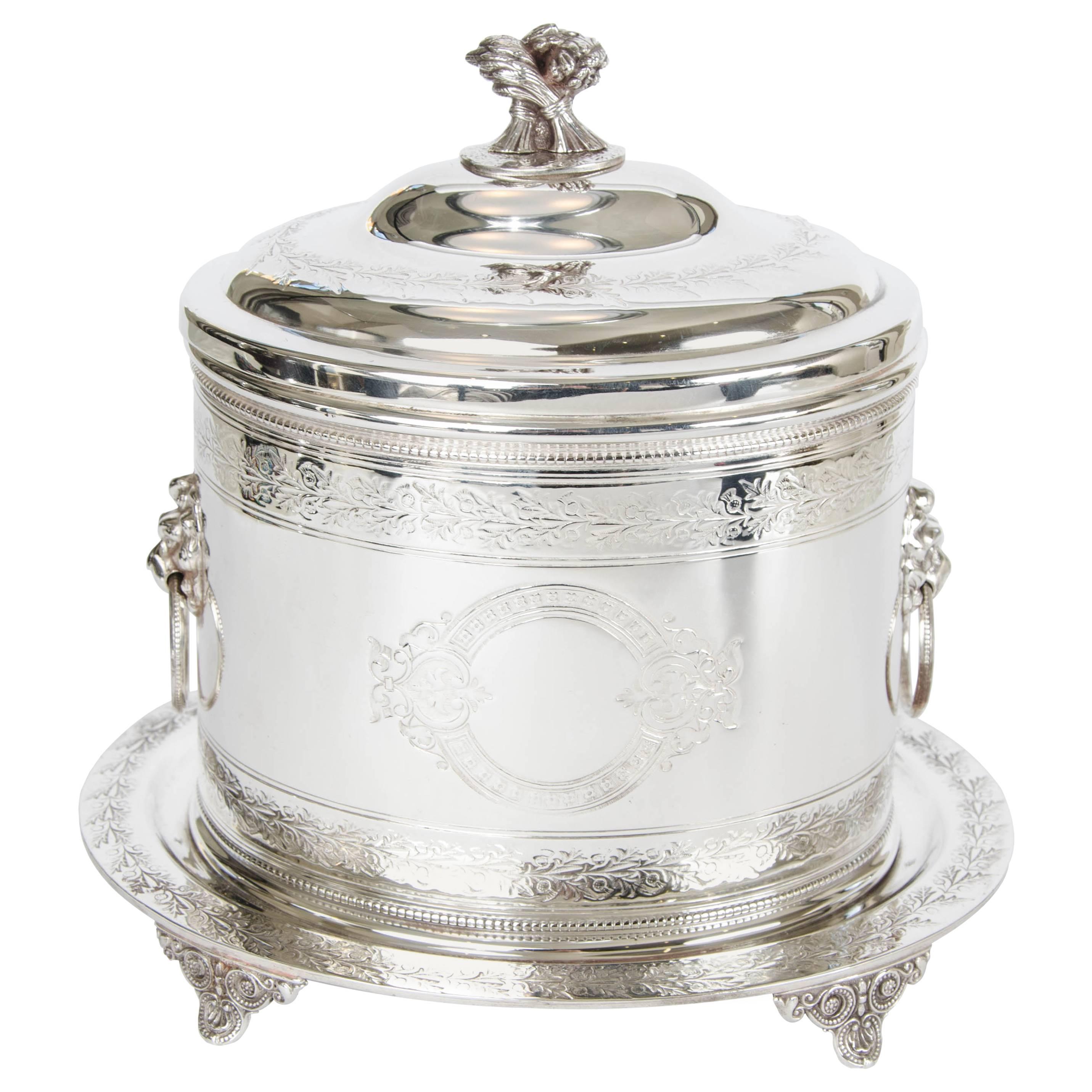 Silver Plate Biscuit Box C.1880
