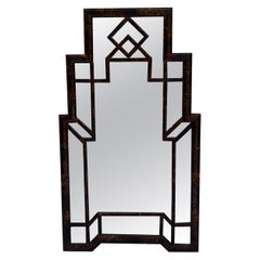 Vintage Faux Tortoise Art Deco Style Mirror by Carol Canner
