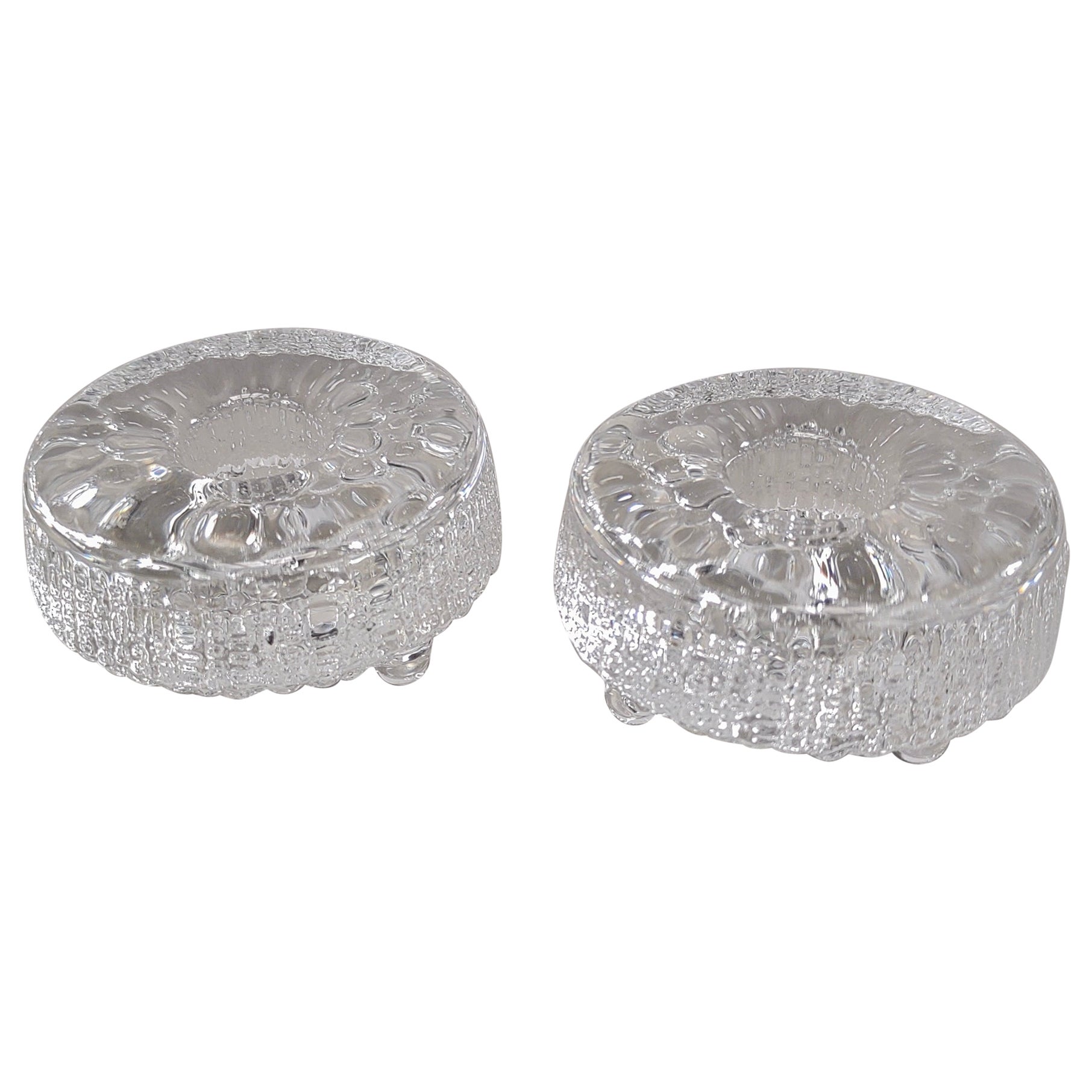 Pair of 'Ultima Thule' Glass Candle Holders by Tapio Wirkkala For Sale