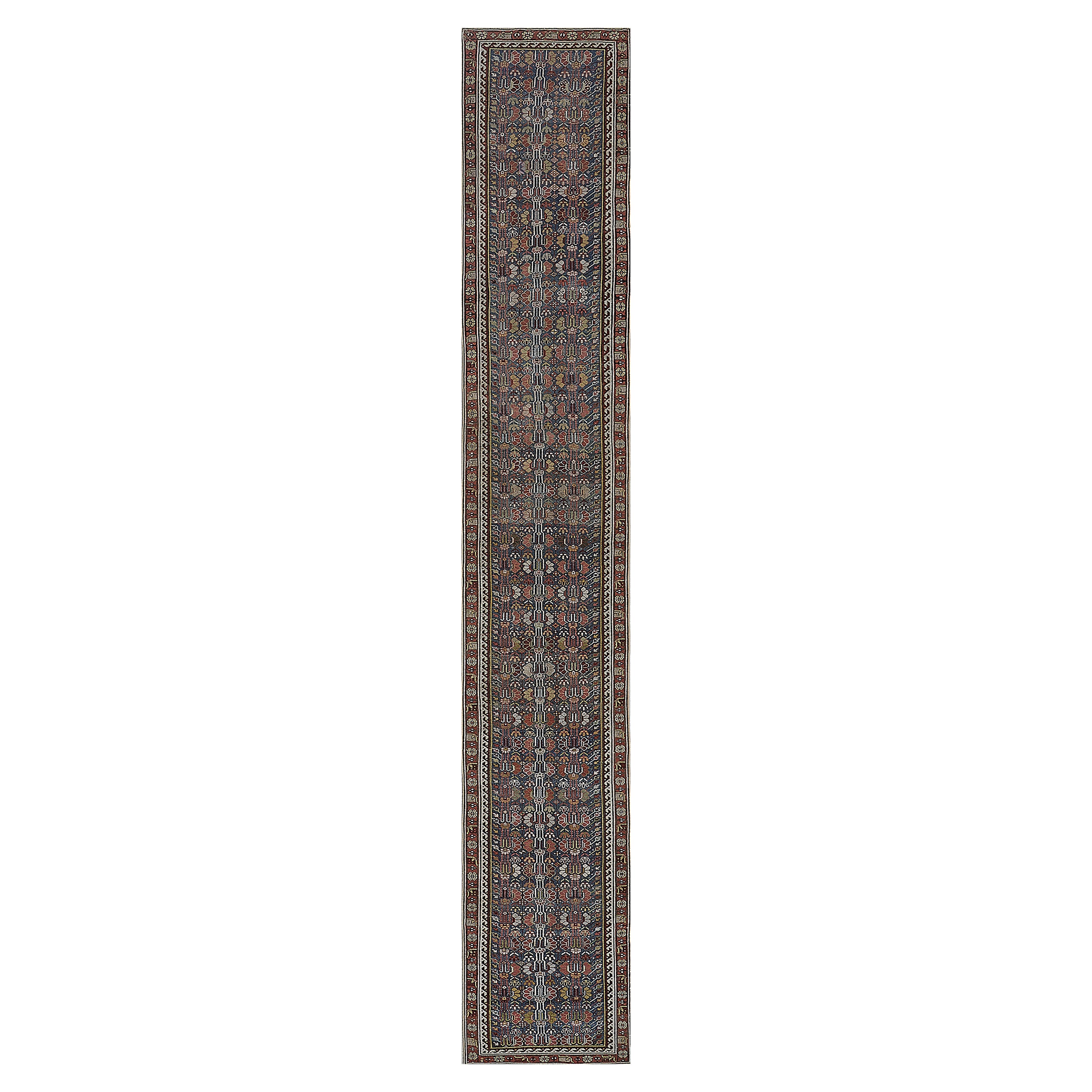 Early 20th Century Antique Hand-knotted Wool Persian Runner For Sale