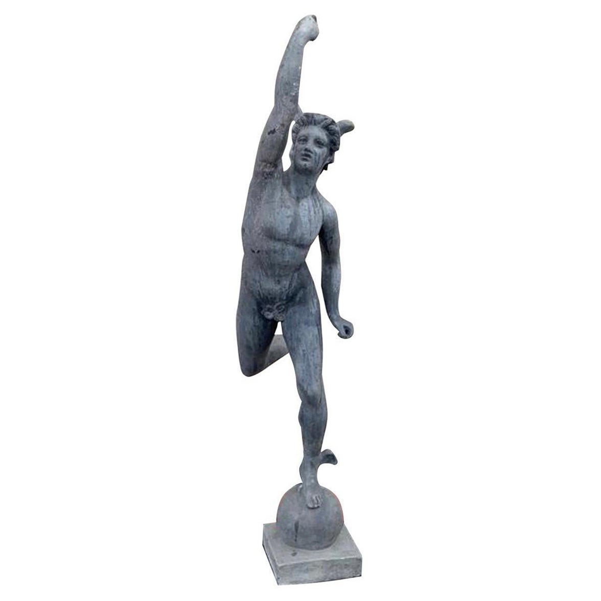 Stephen Markham Contemporary English Lead Hermes/ Mercury Statue For Sale