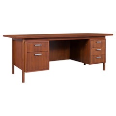 Mid Century Modern Executive Walnut Desk