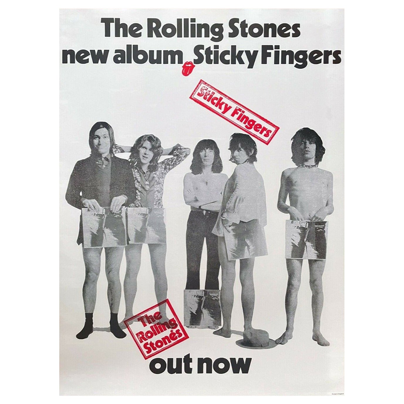 Les Rolling Stones - Affiche vintage d'origine, 1971 en vente