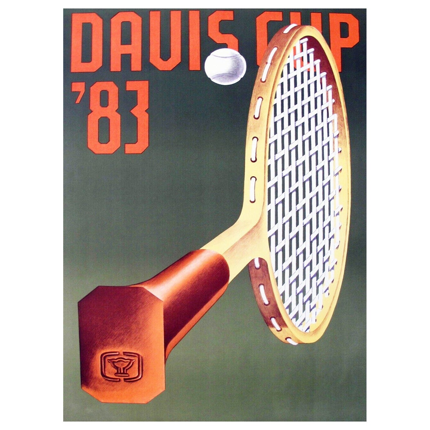 Affiche vintage d'origine de la coupe Davis, 1983 en vente
