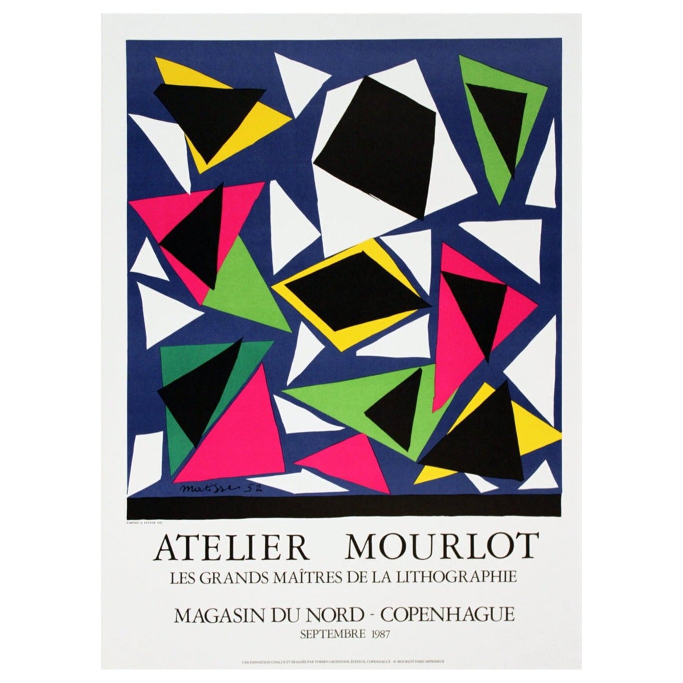 Henri Matisse - Atelier Mourlot Copenhague - Affiche vintage originale, 1987 en vente